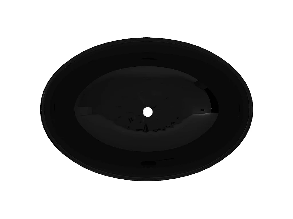 Lavatório cerâmica 40 x 33 cm,  forma oval / Preto PT169892