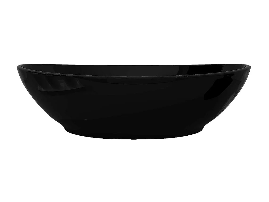 Lavatório cerâmica 40 x 33 cm,  forma oval / Preto PT169892
