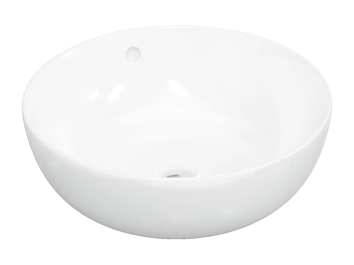 Lavabo redondo cerámica blanco 44x17 cm ES66292