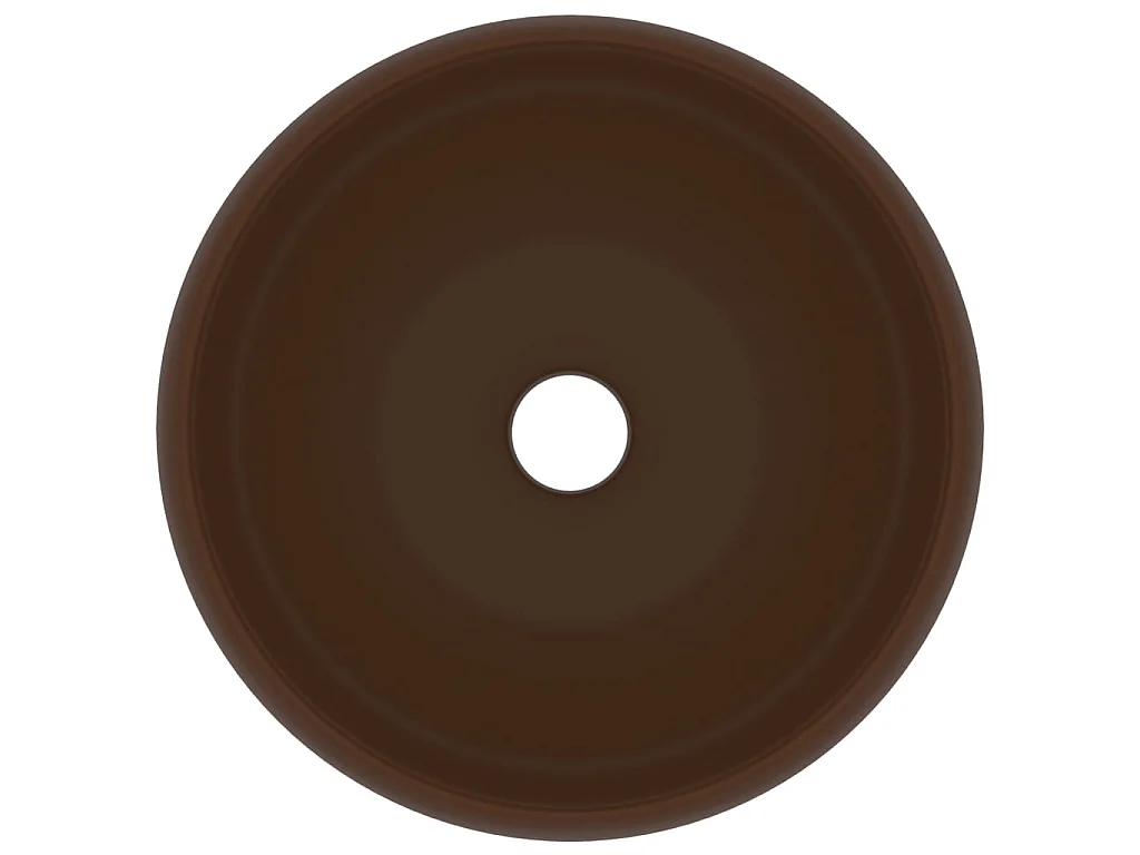 Lavatório luxuoso redondo 40x15cm cerâmica castanho-escuro mate PT852177