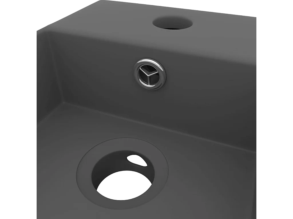 Vasque de salle de bain avec trop-plein Céramique Gris foncé WVGQ6384