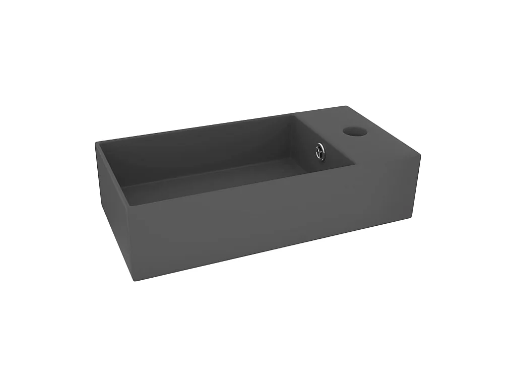Lavabo con rebosadero cerámica gris oscuro ES66346
