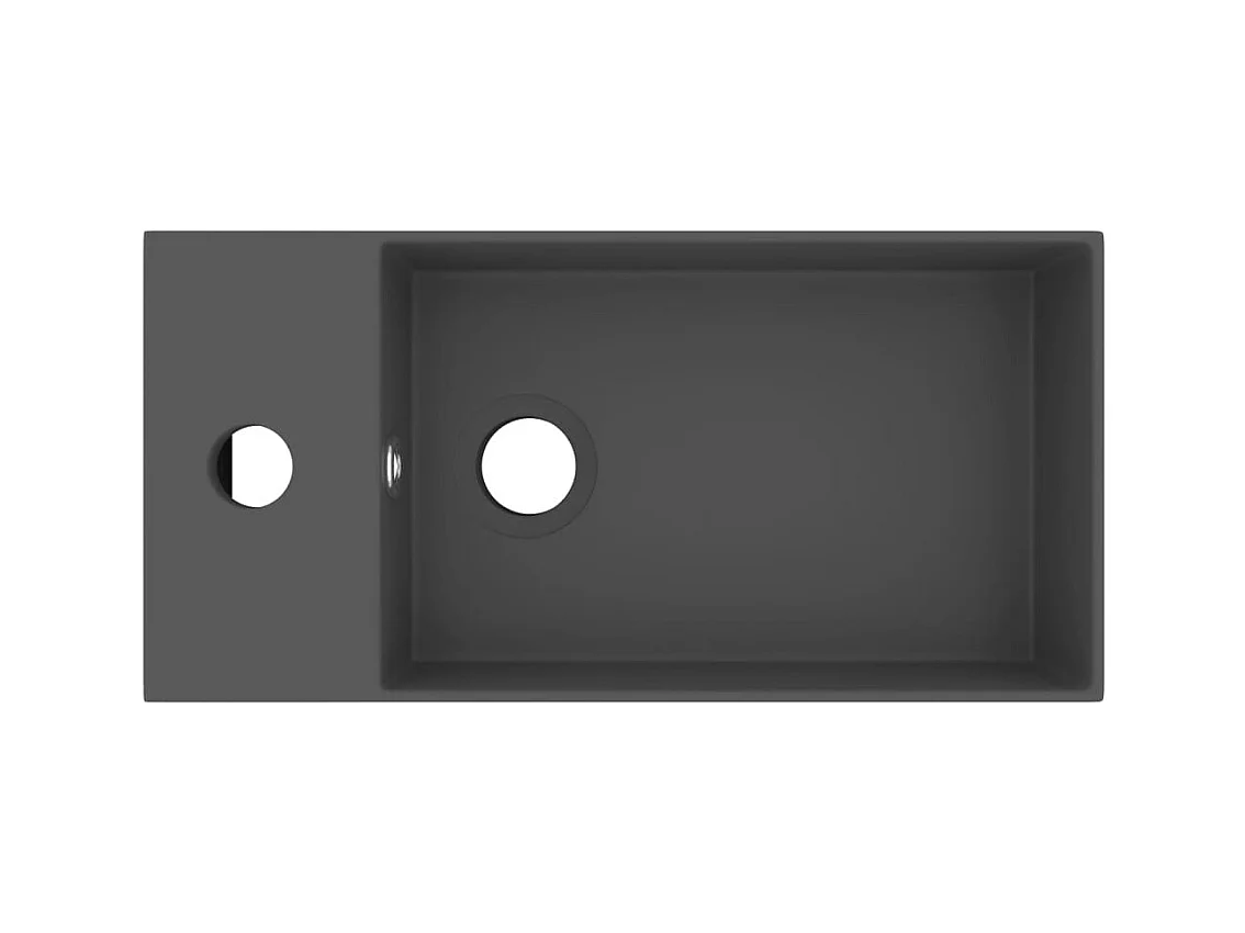 Lavabo con rebosadero cerámica gris oscuro ES66346