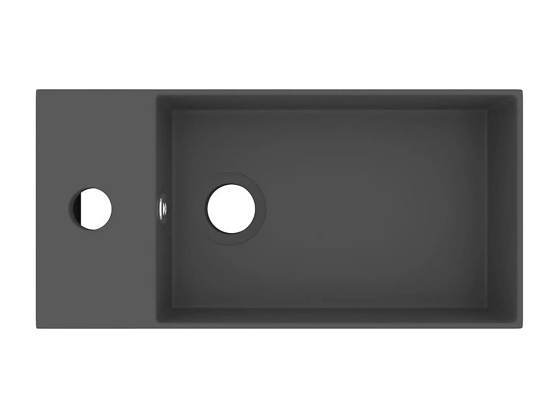 Vasque de salle de bain avec trop-plein Céramique Gris foncé WVGQ6384