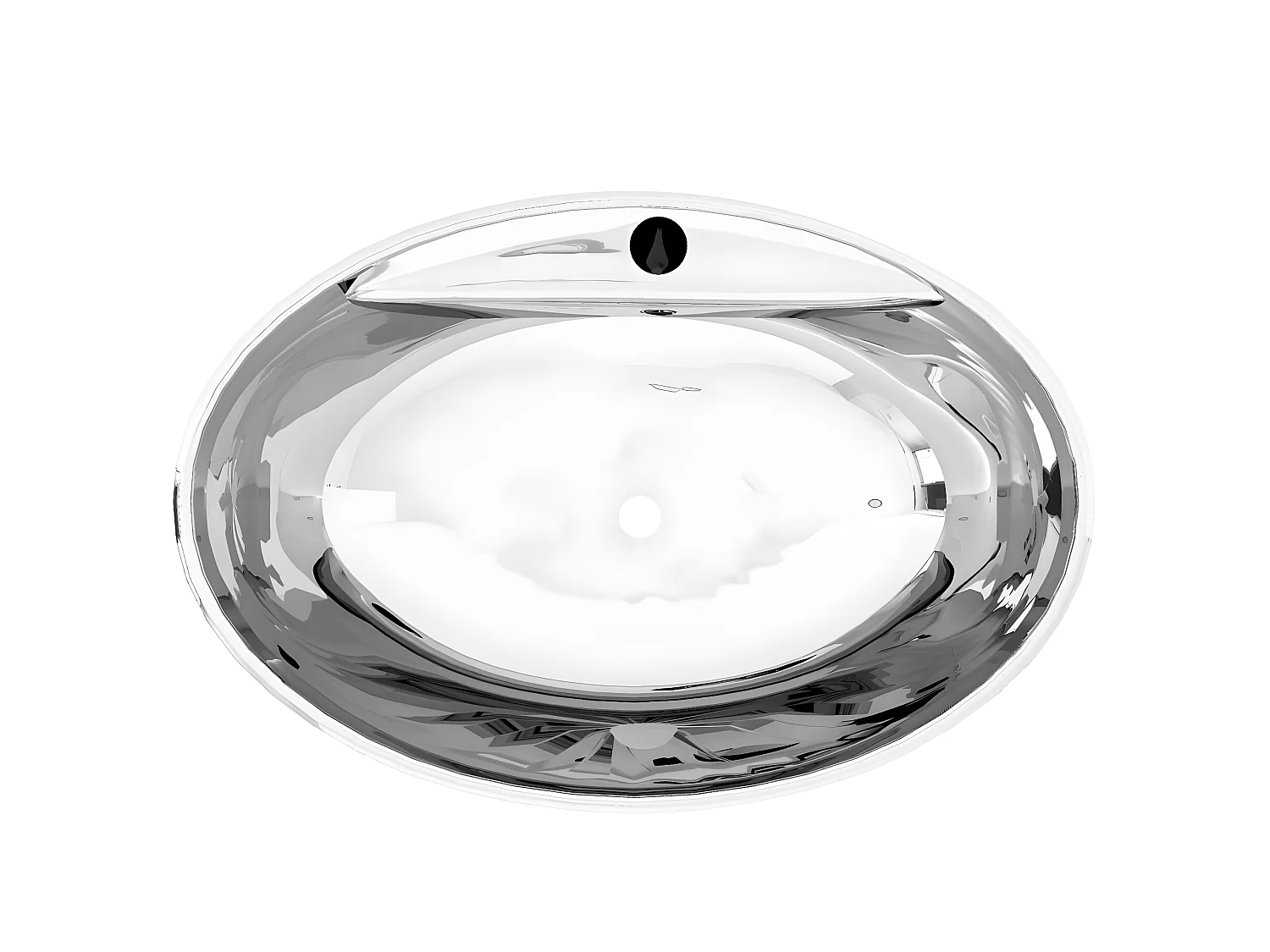 Lavabo con rebosadero 58,5x39x21 cm cerámica plateado ES66247