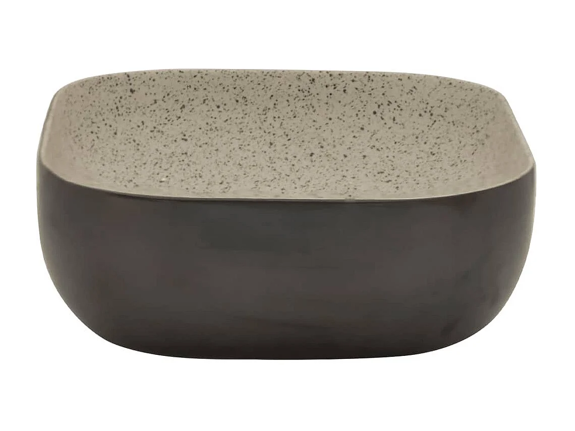 Lavatório bancada retang. 48x37,5x13,5 cm cerâmica cinza/preto PT565727