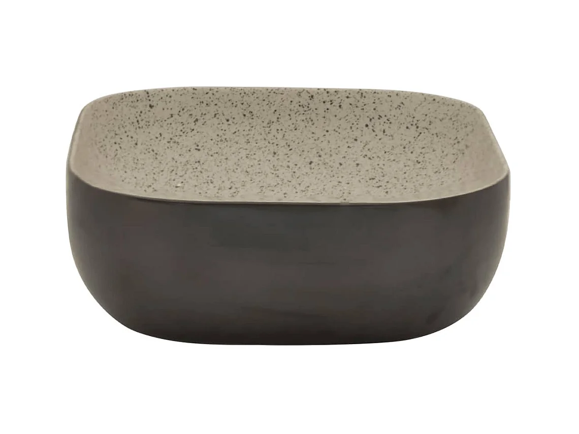 Lavabo encimera rectangular cerámica gris negro 48x37,5x13,5 cm ES66483