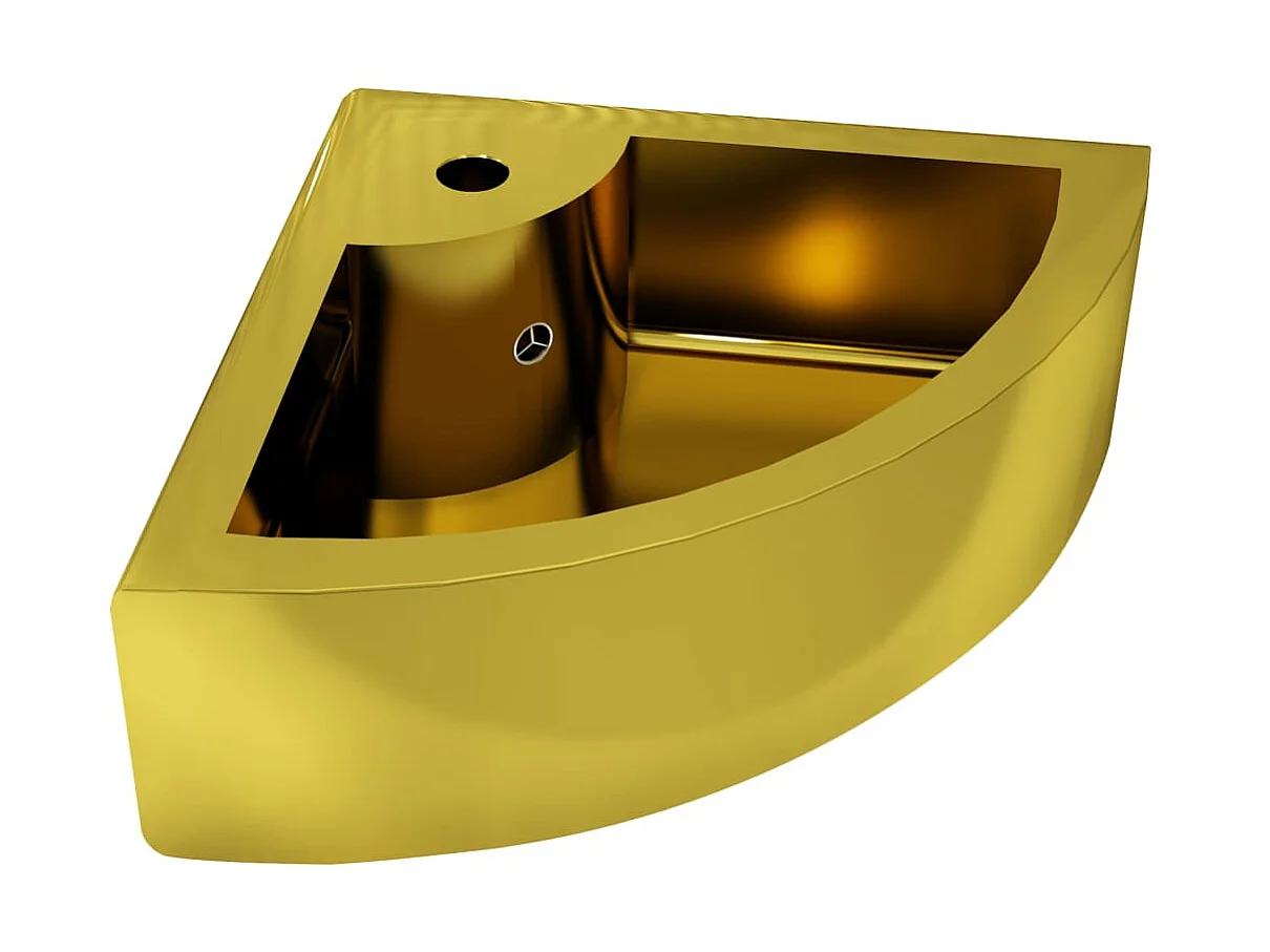 Lavabo con rebosadero 45x32x12,5 cm cerámica dorado ES66411