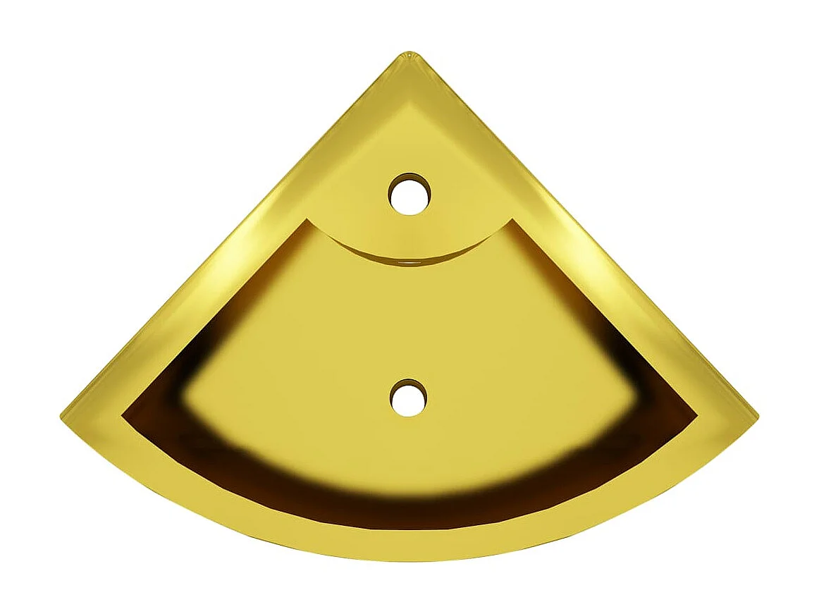 Lavabo con rebosadero 45x32x12,5 cm cerámica dorado ES66411