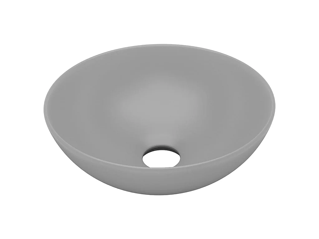 Vasque de salle de bain Céramique Gris clair Rond WVGQ4101