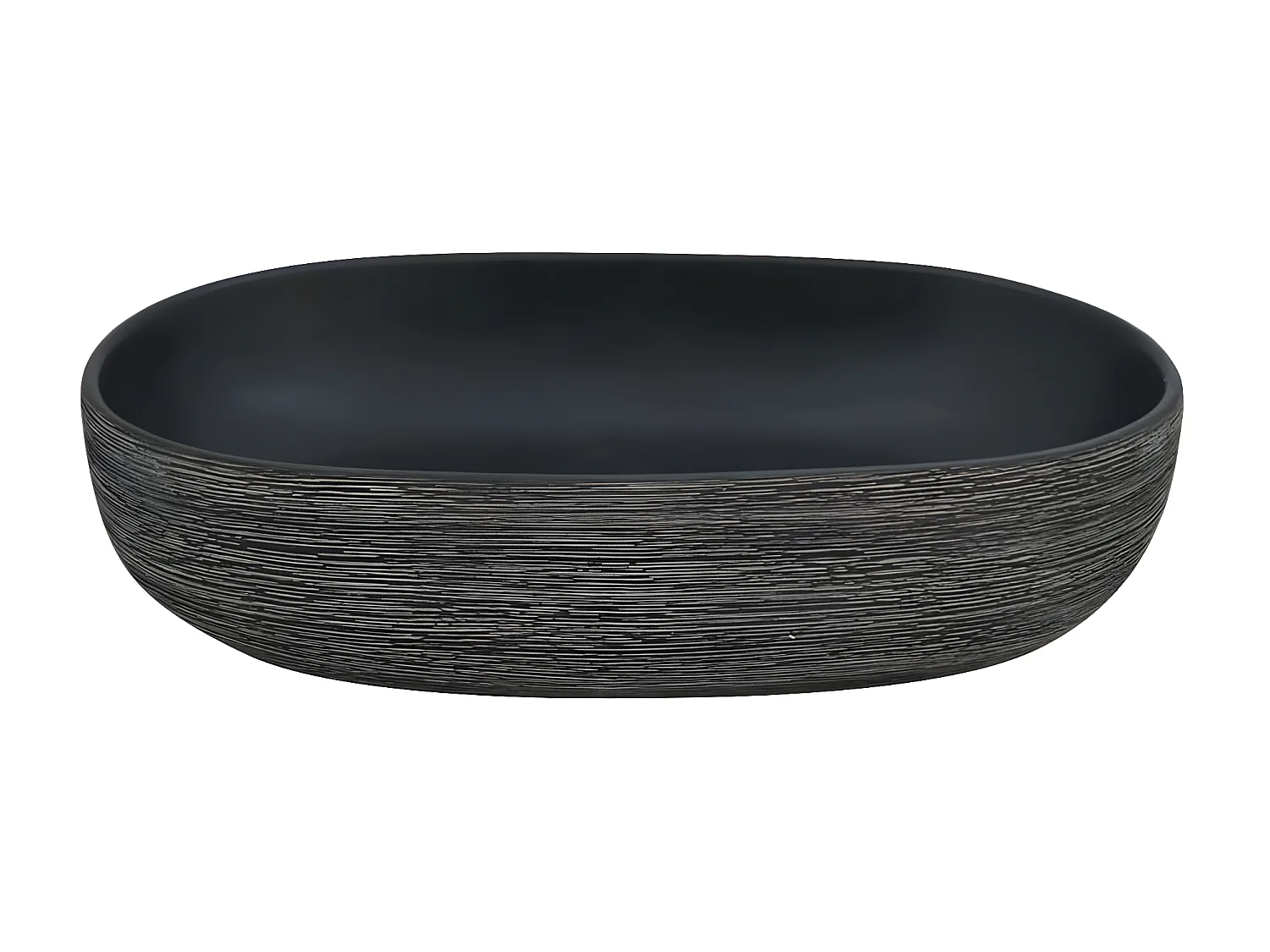 Vasque à poser gris et noir ovale 59x40x14 cm céramique WVGQ2525