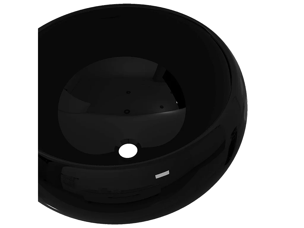 Lavabo redondo de cerámica negro 40x15 cm ES66459