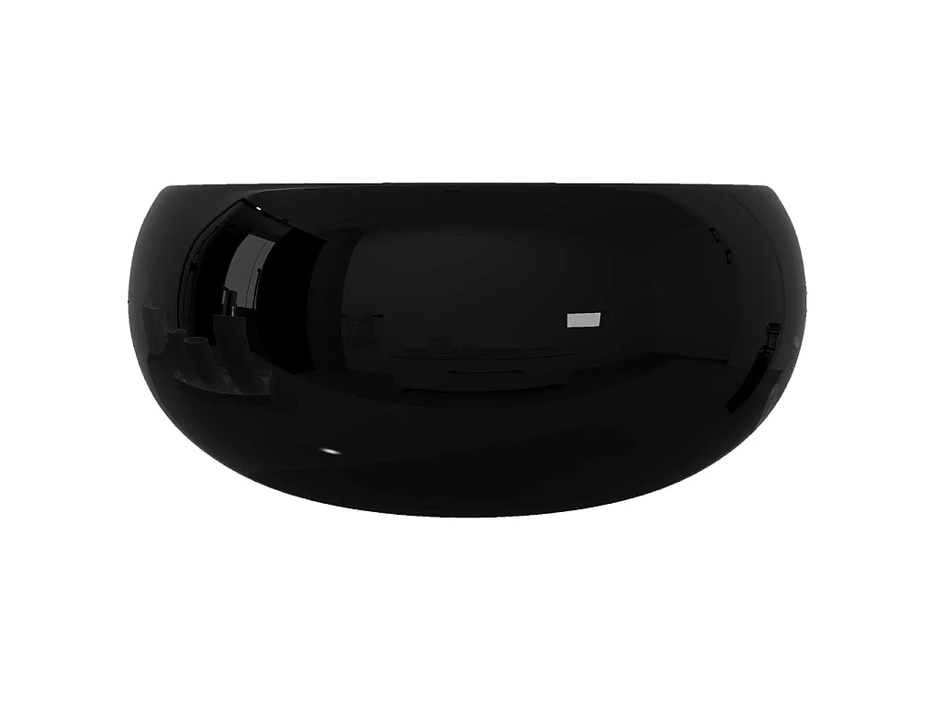 Lavabo redondo de cerámica negro 40x15 cm ES66459