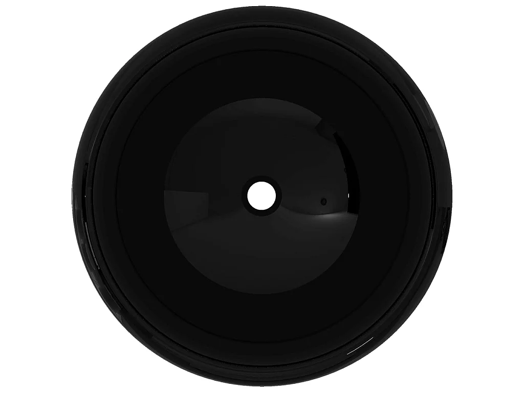 Lavatório redondo em cerâmica preto 40x15 cm PT288729