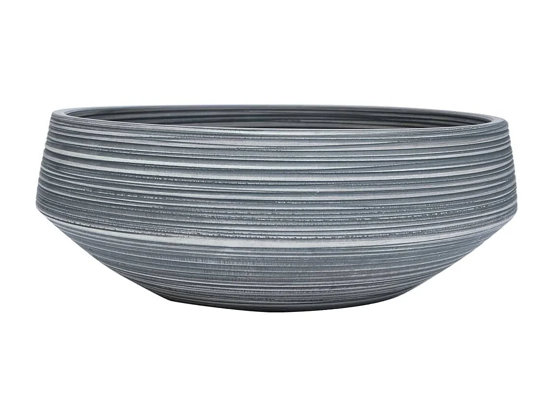 Lavabo sobre encimera redondo cerámica gris Φ41x14 cm ES66259