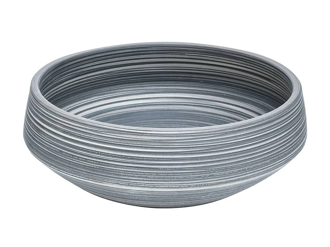 Lavabo sobre encimera redondo cerámica gris Φ41x14 cm ES66259