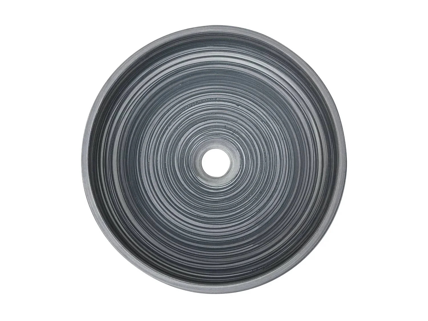 Lavabo sobre encimera redondo cerámica gris Φ41x14 cm ES66259