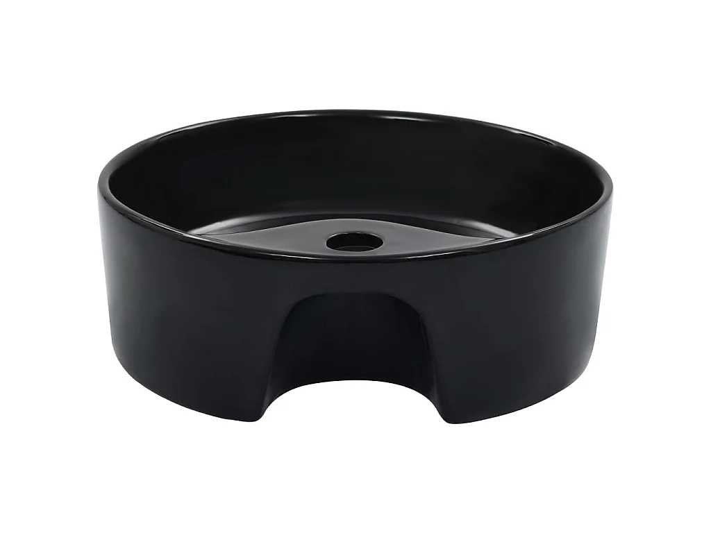 Vasque avec trop-plein 36x13 cm Céramique Noir WVGQ4577