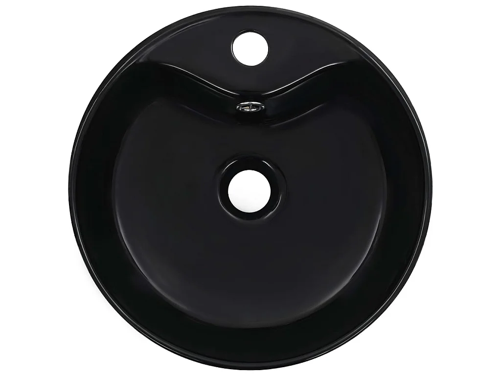 Vasque avec trop-plein 36x13 cm Céramique Noir WVGQ4577