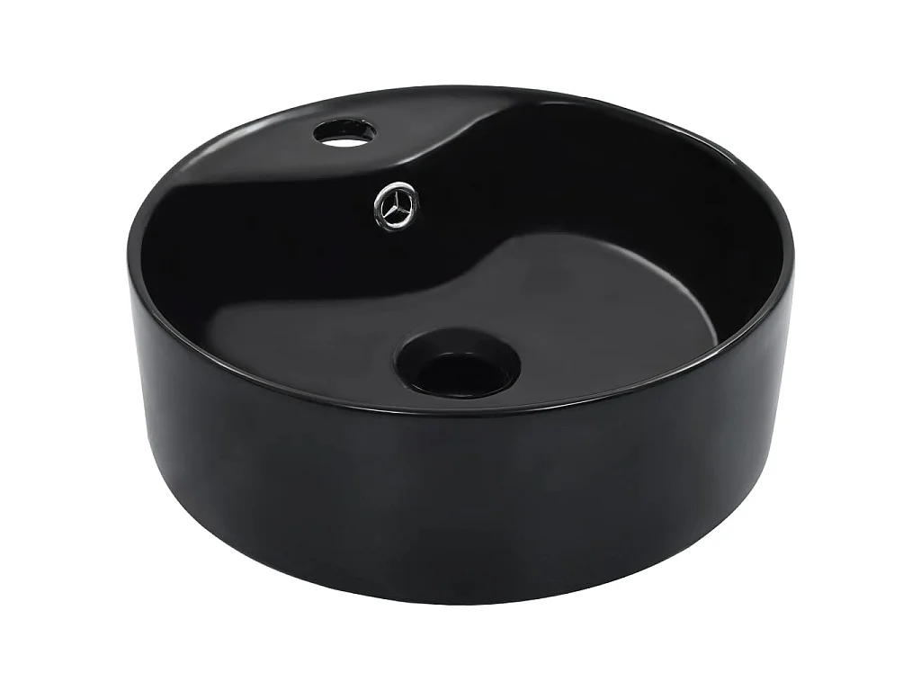 Lavabo con rebosadero 36x13 cm cerámica negro ES66430