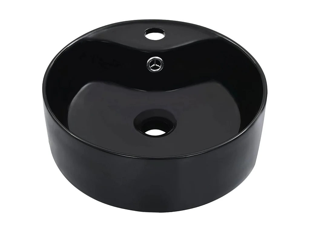 Lavabo con rebosadero 36x13 cm cerámica negro ES66430