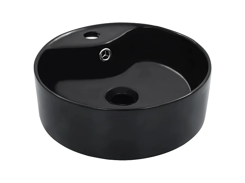 Lavabo con rebosadero 36x13 cm cerámica negro ES66430
