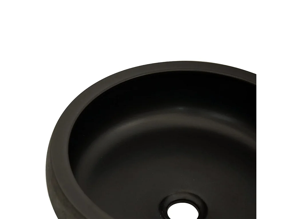 Lavatório de bancada redondo Φ41x14 cm cerâmica preto/castanho PT489908