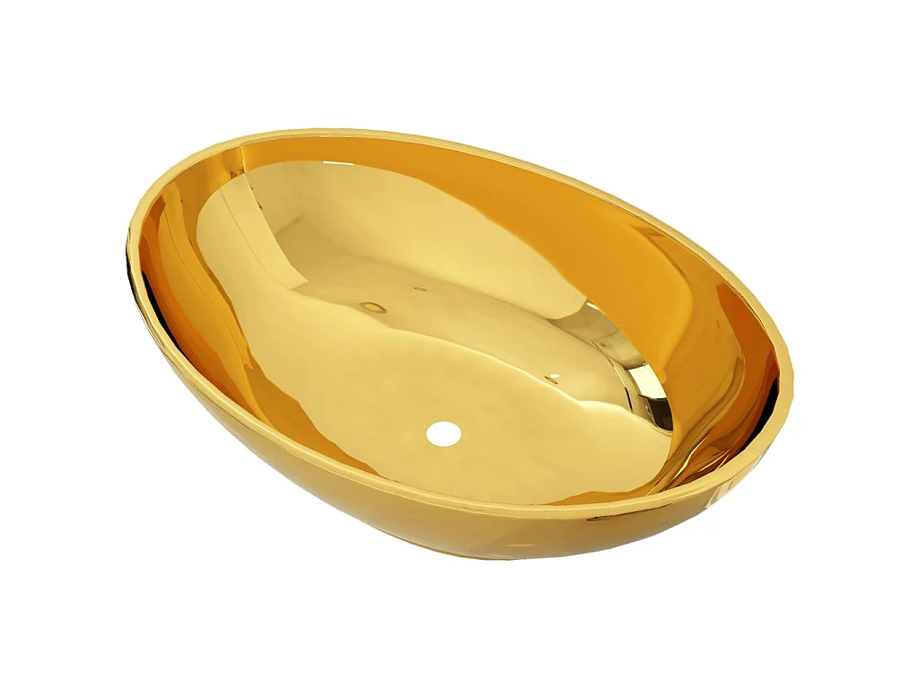 Lavatório 40x33x13,5 cm cerâmica dourado PT553765