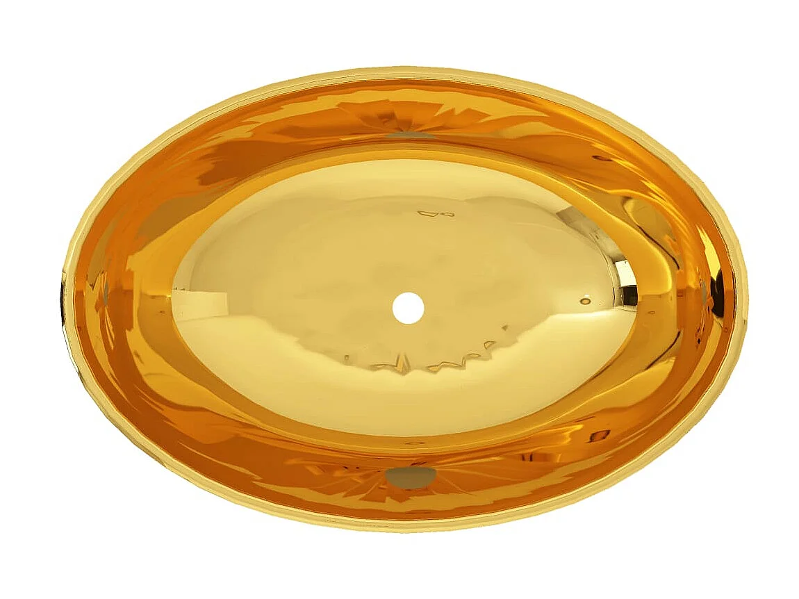 Lavatório 40x33x13,5 cm cerâmica dourado PT553765