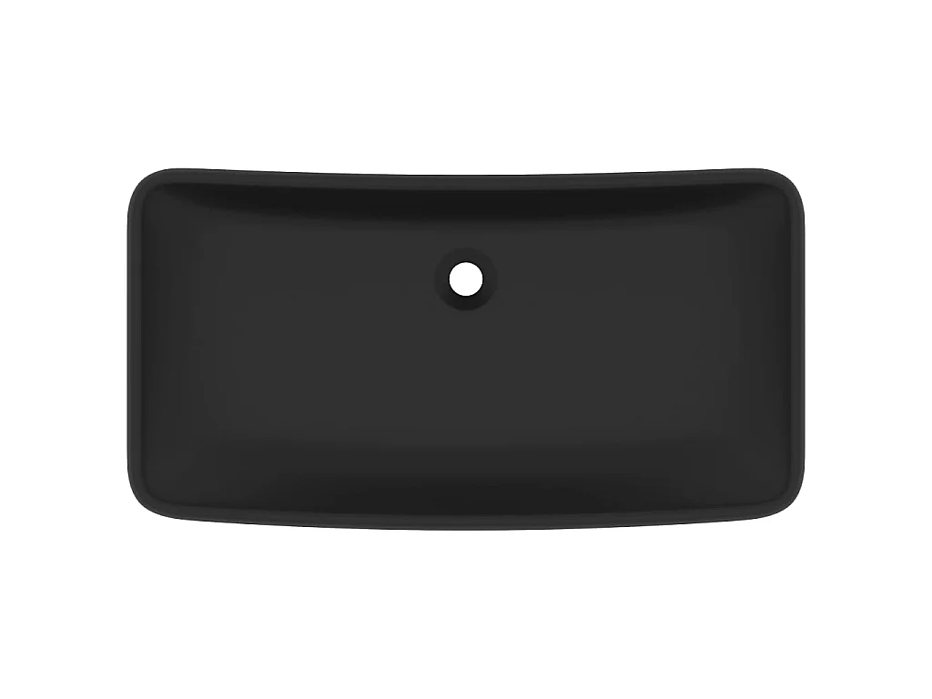 Lavatório luxuoso retangular 71x38 cm cerâmica preto mate PT554435