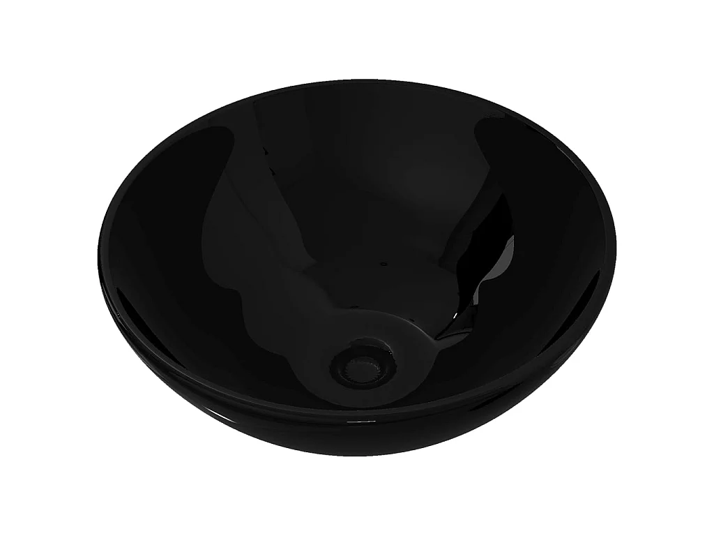 Vasque rond céramique Noir pour salle de bain WVGQ5036
