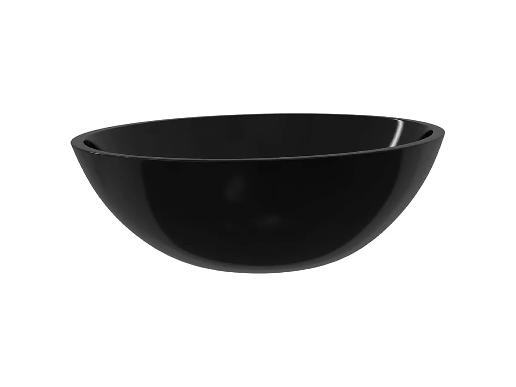 Lavatório 50x37x14 cm vidro preto PT556817