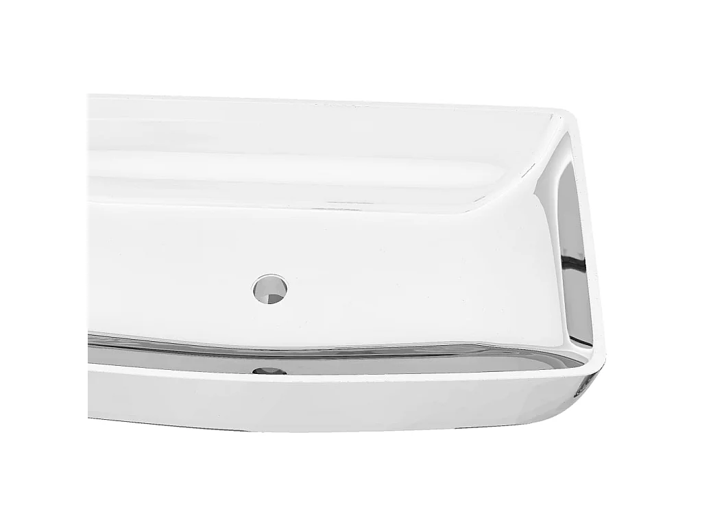 Lavatório 71x38x13,5 cm cerâmica prateado PT307863