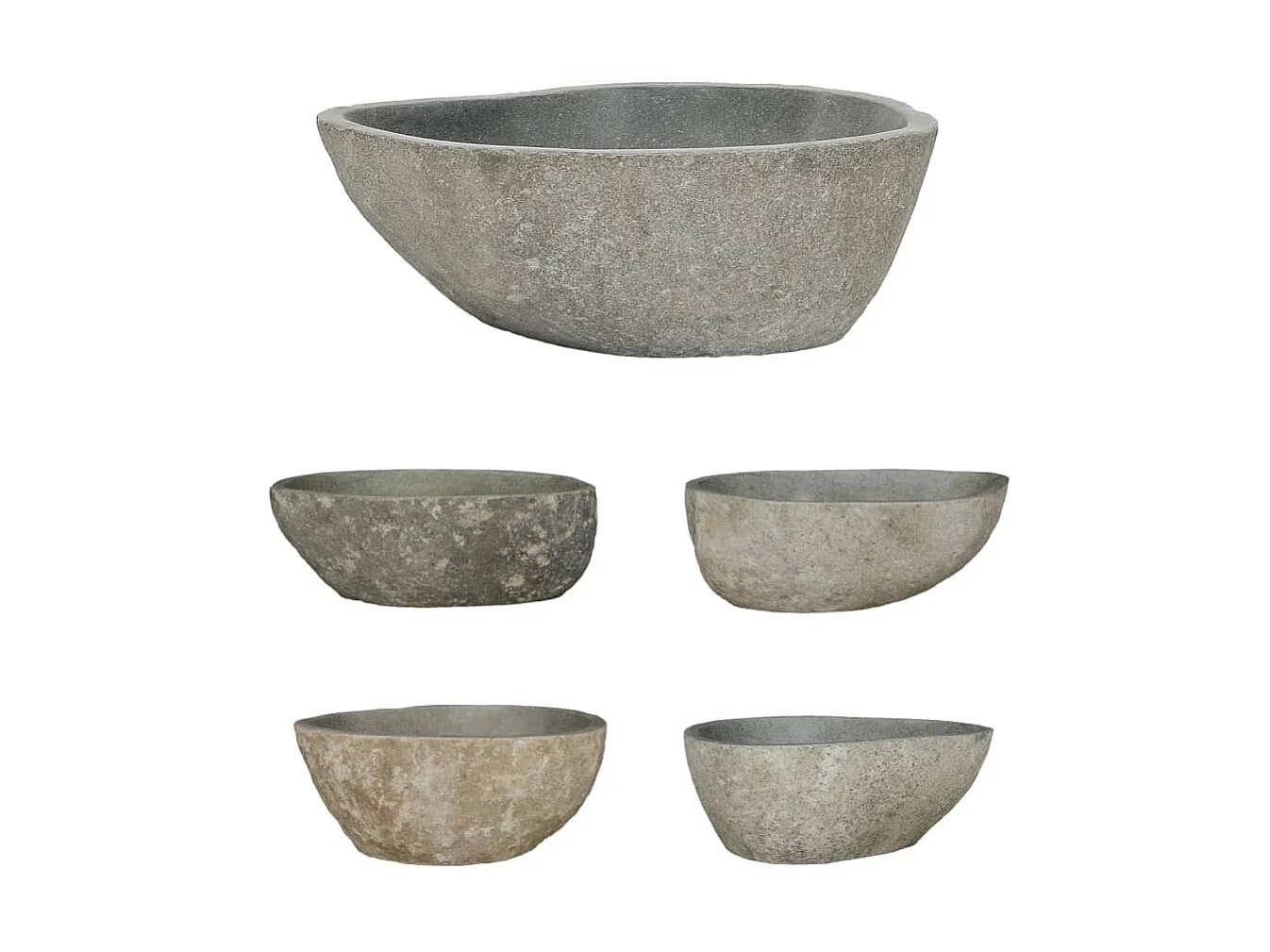 Vasque en pierre de rivière Ovale 37-46 cm  WVGQ5945