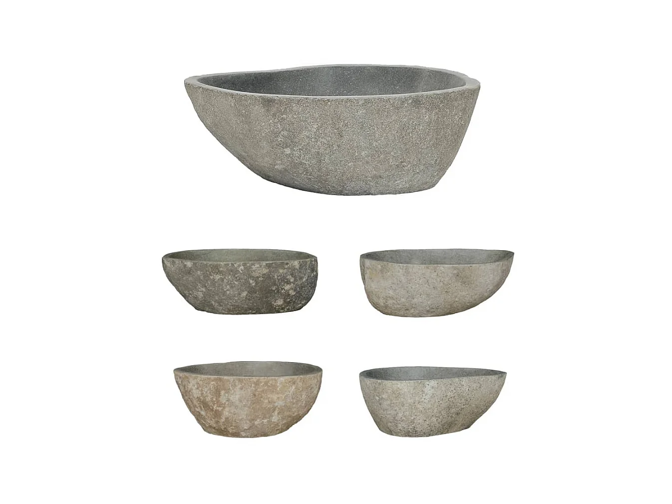 Lavabo de piedra de río ovalado 37-46 cm ES66449