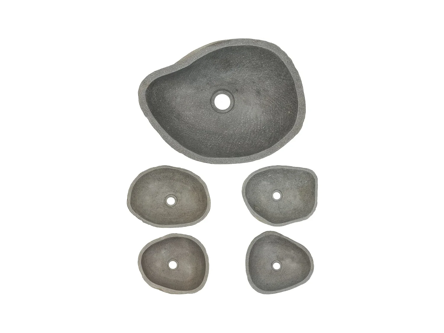 Lavabo de piedra de río ovalado 37-46 cm ES66449