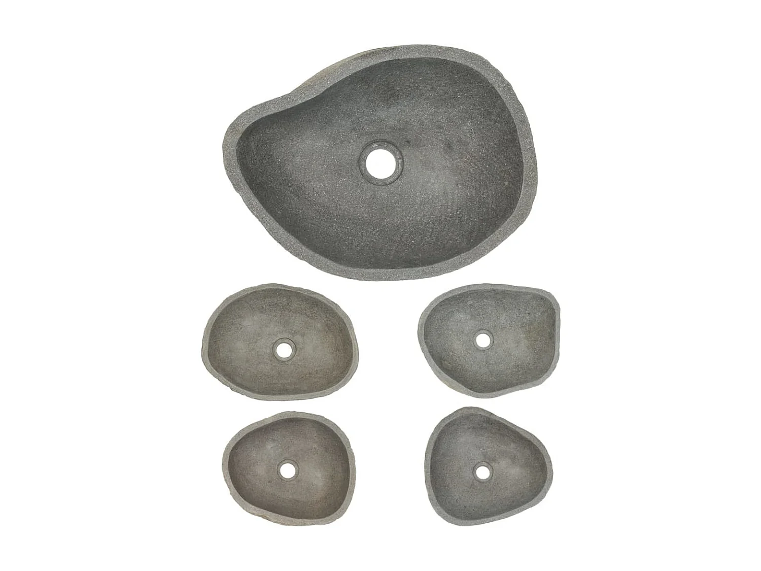 Lavatório de pedra do rio oval (37-46)x(29-36) cm PT162374