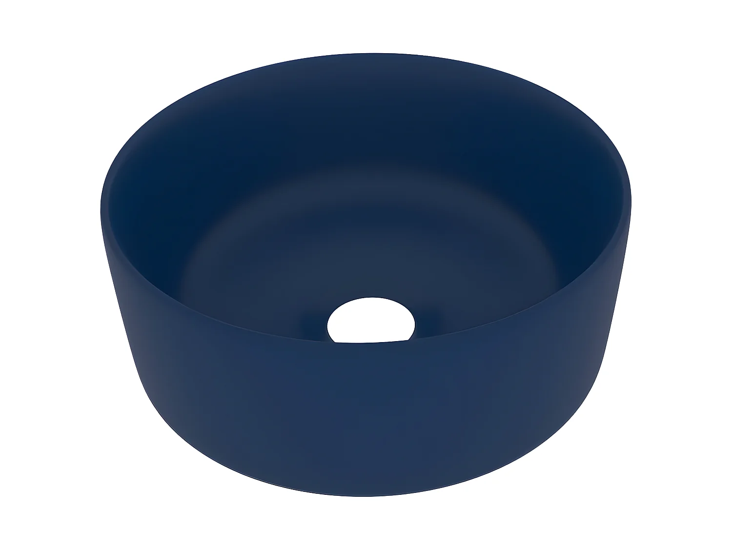 Lavatório luxuoso redondo 40x15cm cerâmica azul-escuro mate PT319662