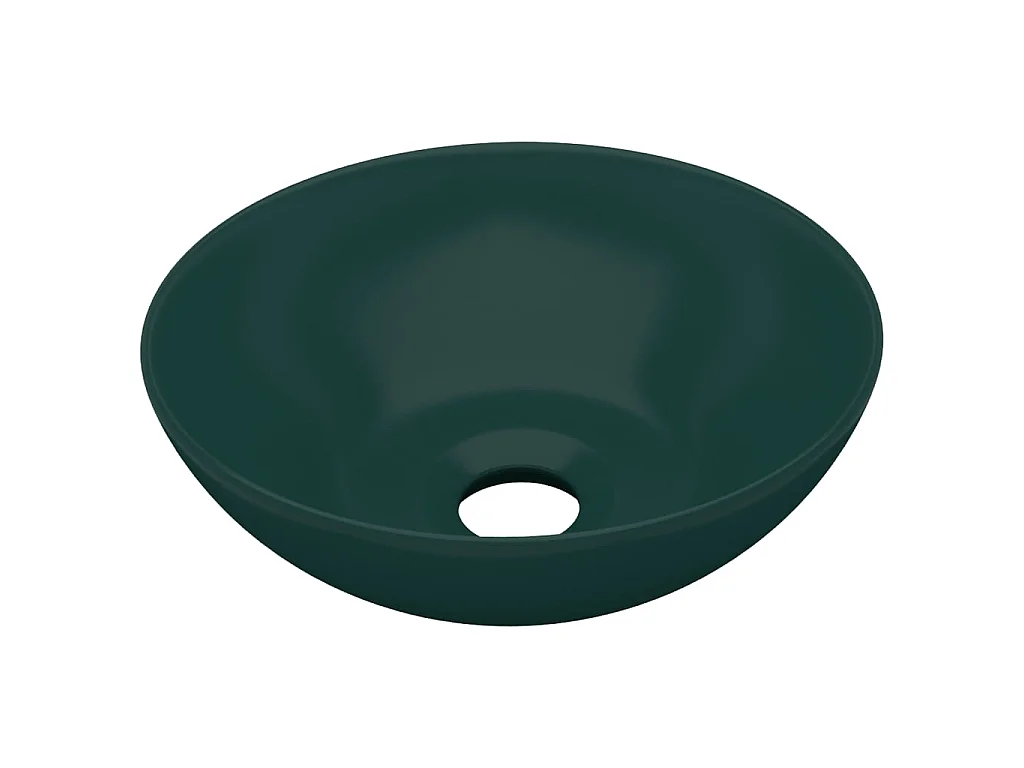 Lavabo de cuarto de baño redondo cerámica verde oscuro ES66478