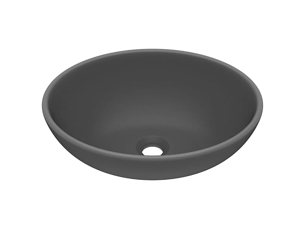 Vasque ovale de luxe Gris foncé mat 40x33 cm Céramique WVGQ2117