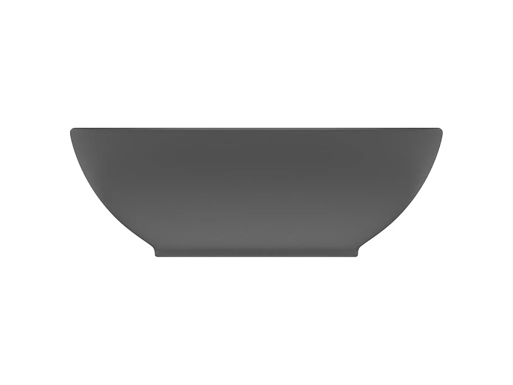 Vasque ovale de luxe Gris foncé mat 40x33 cm Céramique WVGQ2117