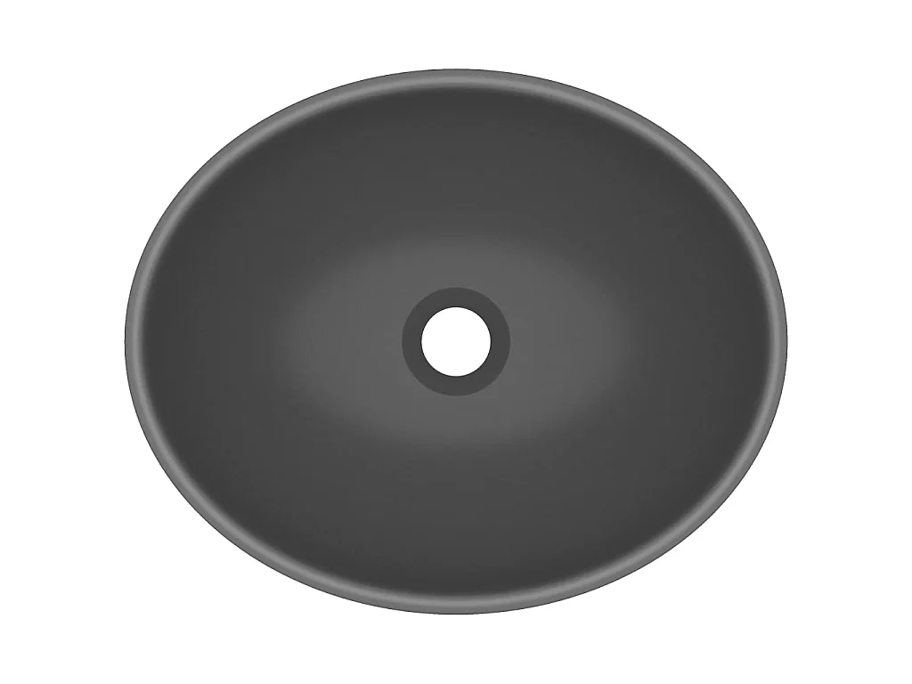 Vasque ovale de luxe Gris foncé mat 40x33 cm Céramique WVGQ2117