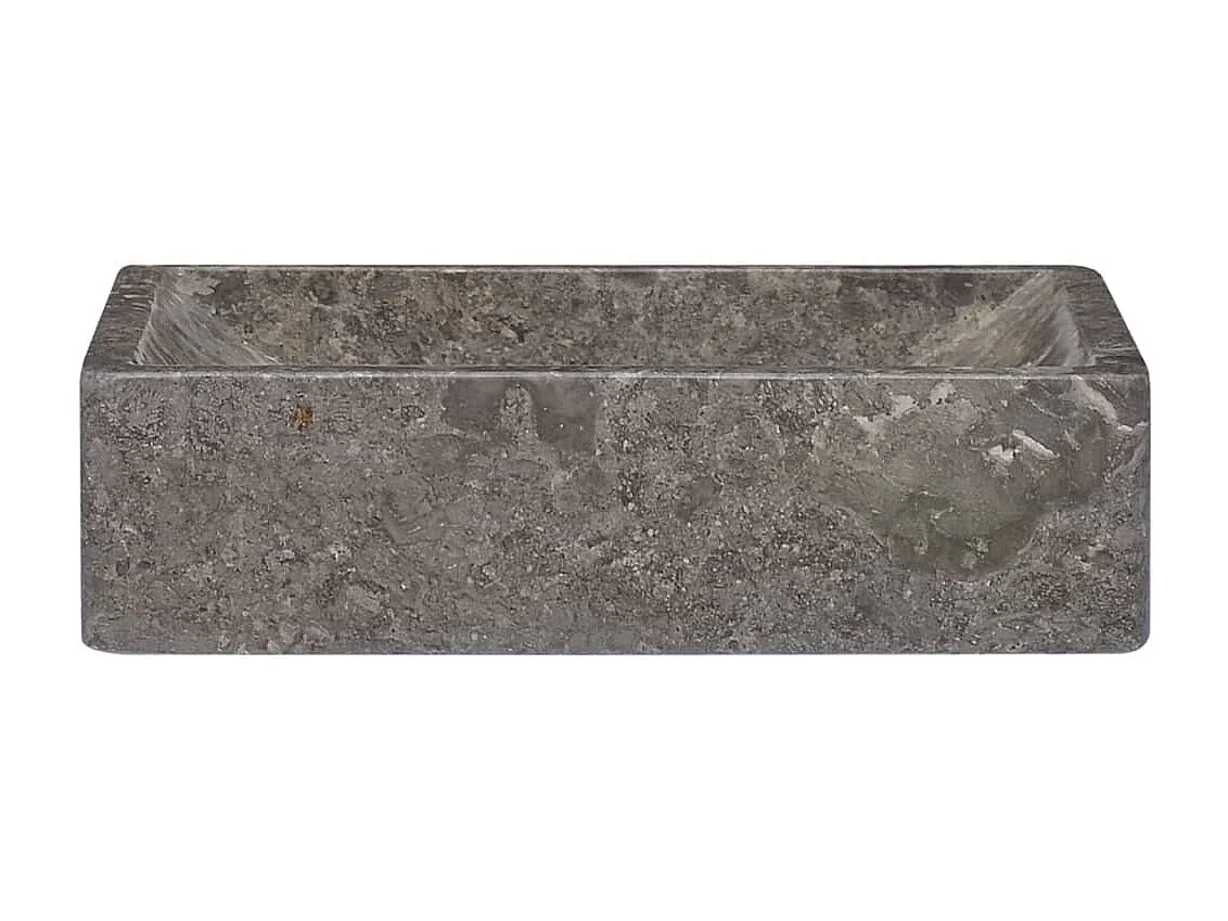 Lavabo de mármol gris con brillo 45x30x12 cm ES66348