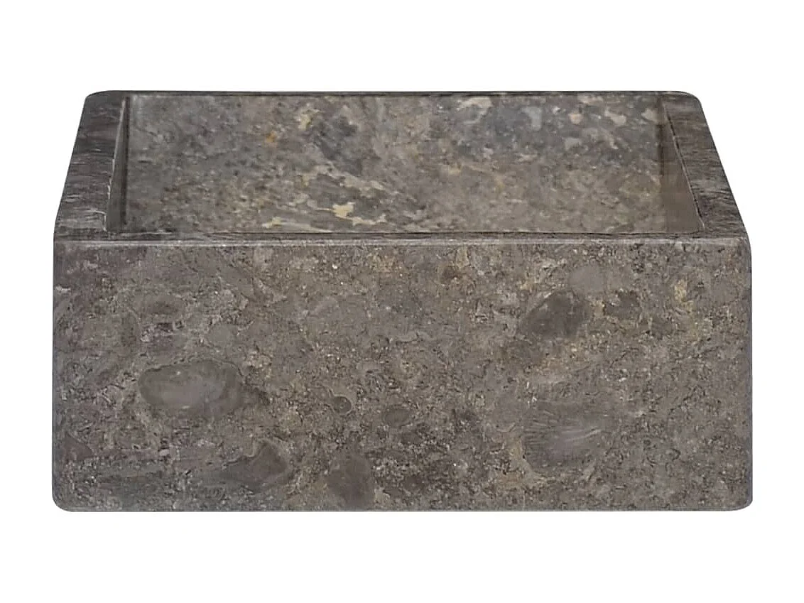 Lavabo de mármol gris con brillo 45x30x12 cm ES66348
