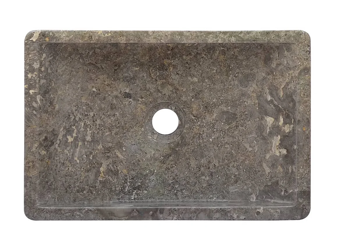 Lavabo de mármol gris con brillo 45x30x12 cm ES66348