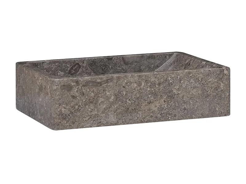 Lavabo de mármol gris con brillo 45x30x12 cm ES66348