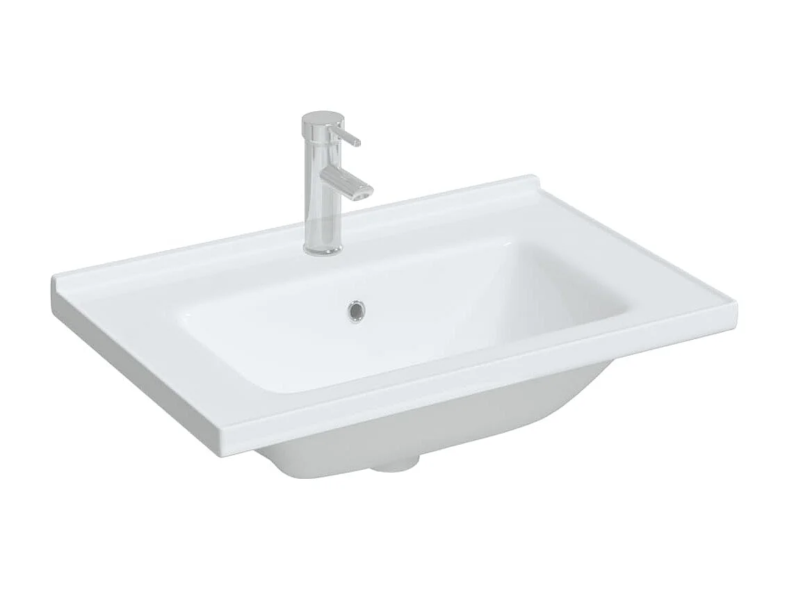 Lavatório casa de banho retangular 71x48x19,5cm cerâmica branco PT118106