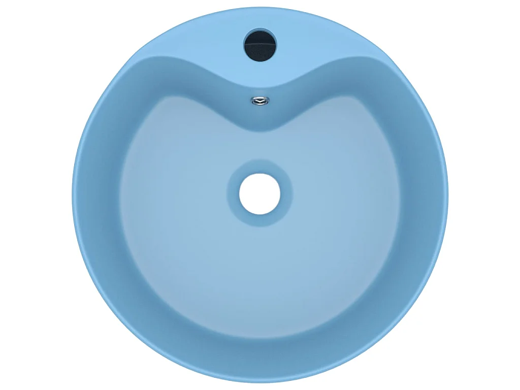 Lavabo lujo con rebosadero cerámica azul claro mate 36x13 cm ES66420