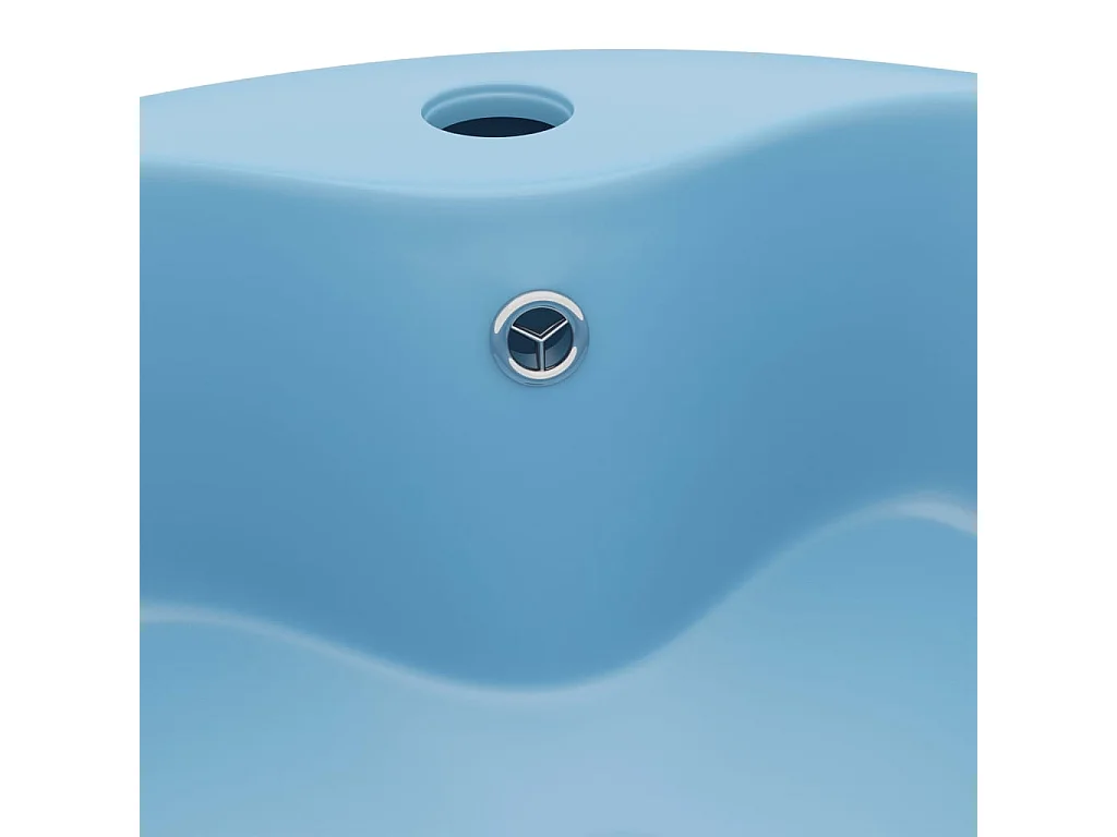 Vasque de luxe avec trop-plein Bleu clair mat 36x13cm Céramique WVGQ8530