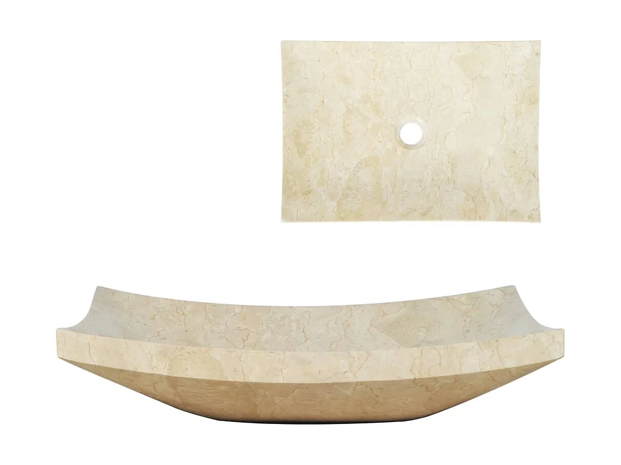 Lavatório 50x35x12 cm mármore cor creme PT988056